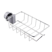 Close-up of adjustable clamp on stainless steel sink caddy organizer