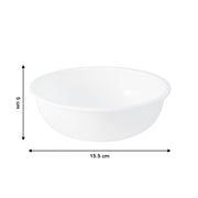 Deep round white plastic bowl ideal for serving and mixing