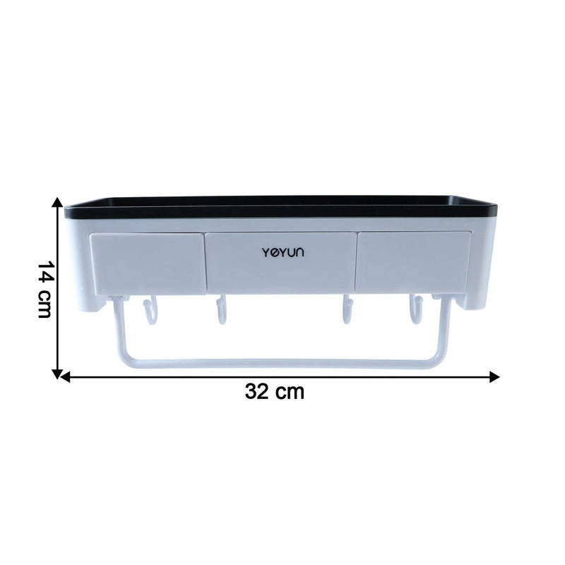 Neutral image of bathroom storage rack