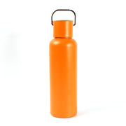 Side view of reusable stainless steel water bottle suitable for gym and office