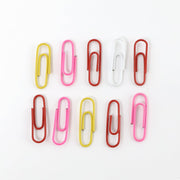 Brightly coloured vinyl-coated paper clips, perfect for school projects and office organizing.
