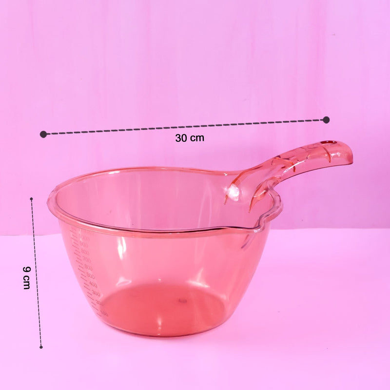 Ergonomic handle detail on the kitchen washing and straining bowl