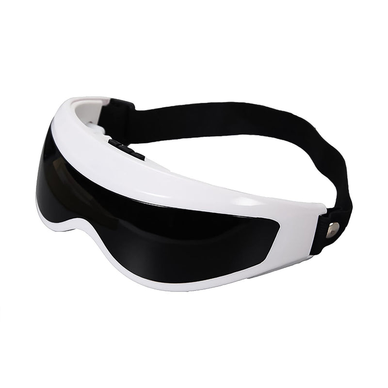 Detail shot of the adjustable elastic strap on the Electric Eye Massager for a custom fit.