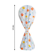 Flower-printed fabric fan cover folded neatly