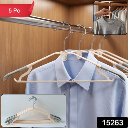 Heavy-duty plastic clothes hangers set of 5