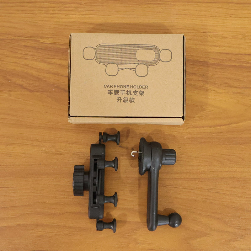 Detailed closeup of car air vent phone holder's secure grip and build quality