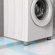 Adjustable height washing machine support pads for noise reduction