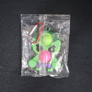 Silicone Pop It fidget toy with portable keychain clip for on-the-go use