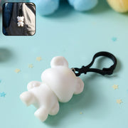 Decorative cute cartoon bear keychain shown unclipped