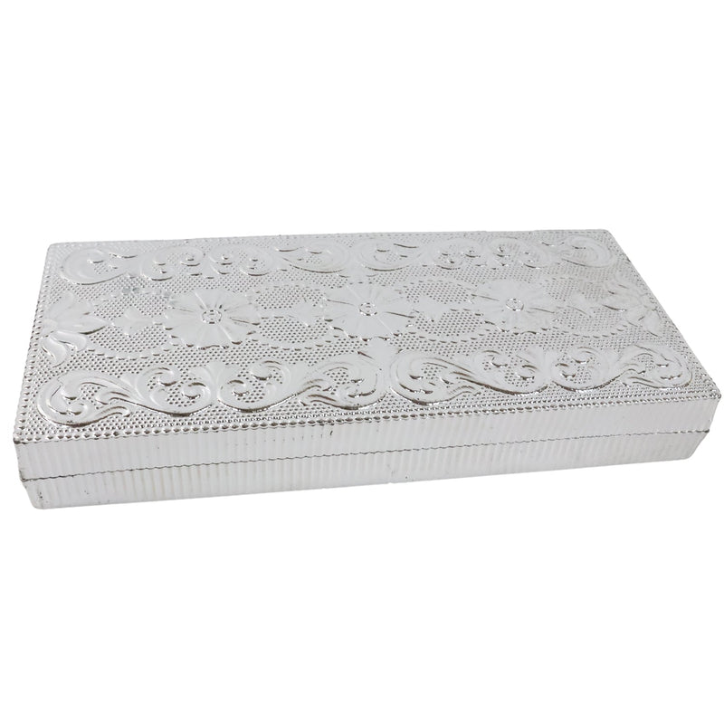 Stylish multipurpose silver cash box for money and jewellery storage on special occasions