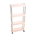2156 Plastic 4 layer folding trolly Storage Organizer for Kitchen Storage Rack Shelf Trolley Rack with Caster Wheels (4 LAYER) 