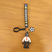 Sporty and decorative cartoon football boy keyring for kids and football lovers