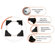 Heavy-duty appliance stand featuring anti-vibration rubber pads for noise reduction
