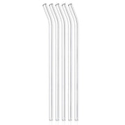 Sleek design of reusable clear glass straws, eco-friendly and dishwasher safe