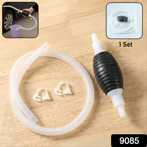 Close-up image of manual liquid transfer pump hand squeeze bulb