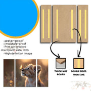 Wildlife lion art wall decor for living room and nursery