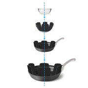 Multiple felt protectors stacked, ideal for safe cookware storage
