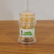 Natural wood toothpick case with secure transparent lid