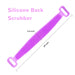 1303 SILICONE BODY BACK SCRUBBER DOUBLE SIDE BATHING BRUSH FOR SKIN DEEP CLEANING WITH HOOK 