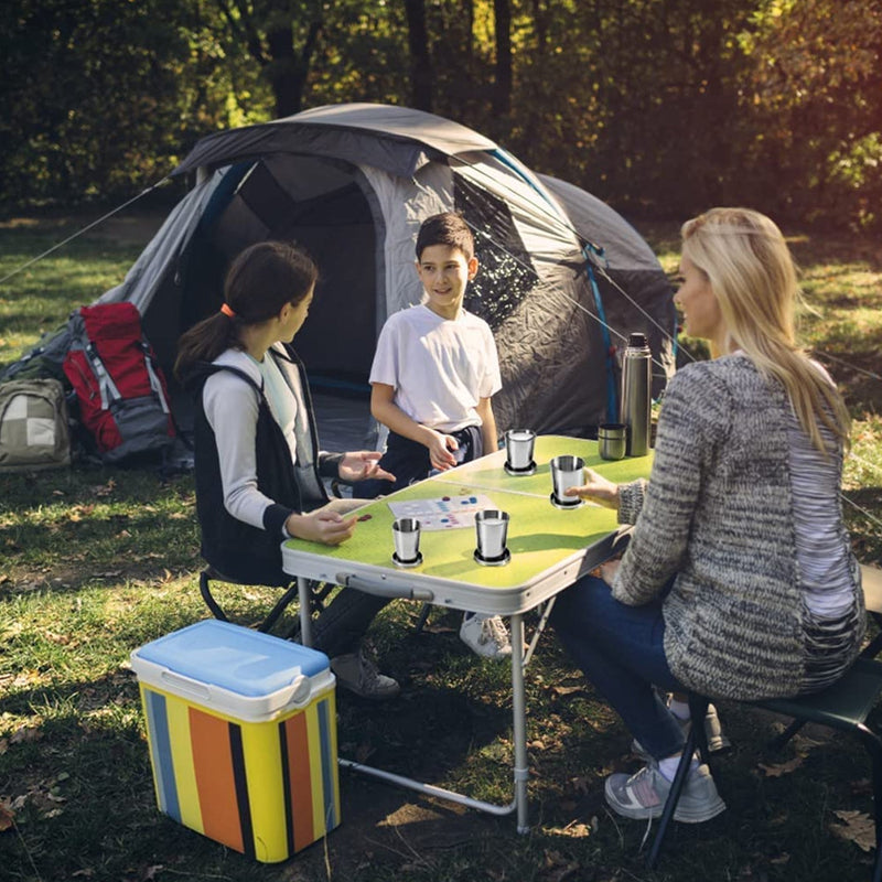 Lightweight stainless steel camping cup, hikers' choice.