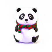 The versatile panda lamp cycling through its vibrant 7-color LED options.