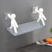 9271B Self Adhesive cute Floating Shelves Wall Shelf | Wall Mounted Organizer - Human Figurine | Brown Box 