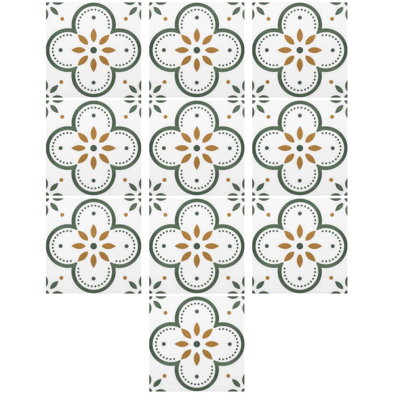 Peel and Stick Floor Tiles Kitchen / Bathroom Backsplash Sticker Detachable Waterproof DIY Tile Stickers for Wall Decoration Tiles Home Decoration (8x8 Inch / 1 pc Tiles)