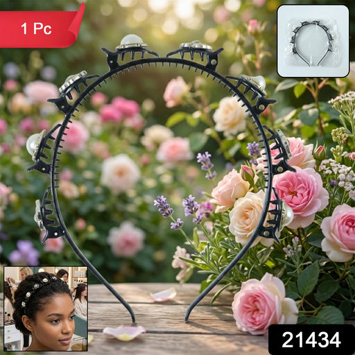 Elegant pearl embellished headband stylish for women and girls