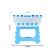 Foldable step stool with textured non-slip surface for safety