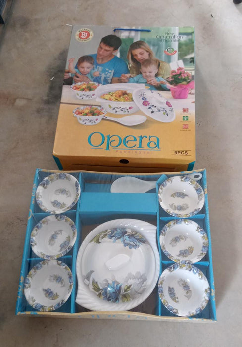 9 Pc Pudding Set used as a cutlery set for serving food purposes and sweet dishes and all in all kinds of household and official places etc.