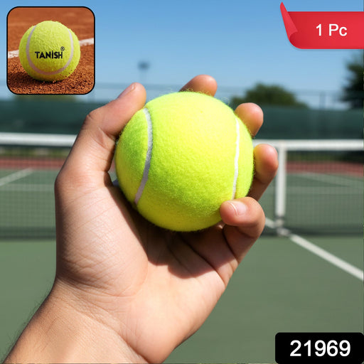 Durable tennis ball with bright color for better visibility during tennis game