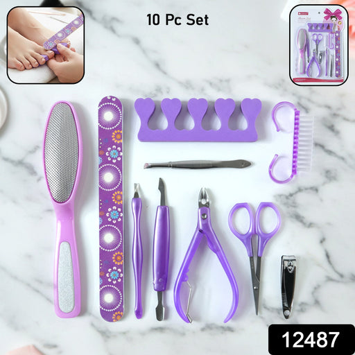 Comprehensive grooming set including tools for nail trimming and cuticle care