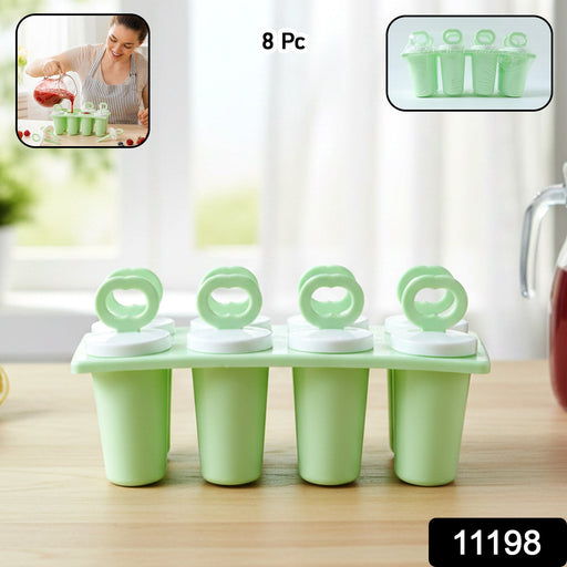 8-piece plastic popsicle maker for summer desserts
