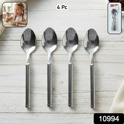 Elegant silver polished stainless steel table spoons
