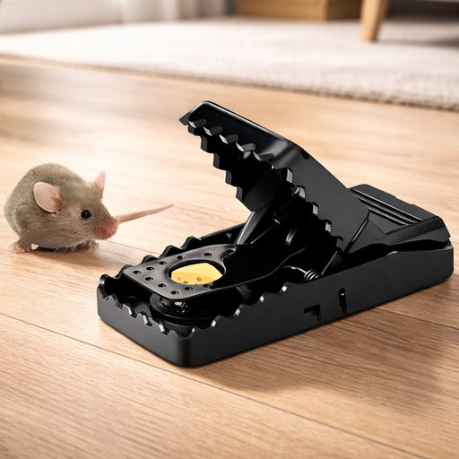 Heavy duty plastic mouse trap for effective rodent control