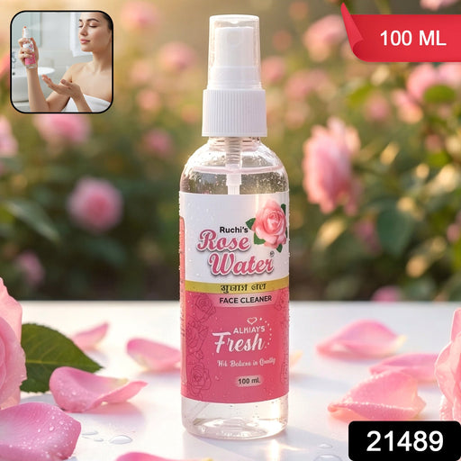 Natural rose water toner in spray bottle