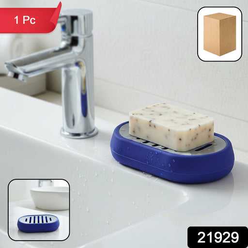 Bathroom soap dish tray with anti-slip design