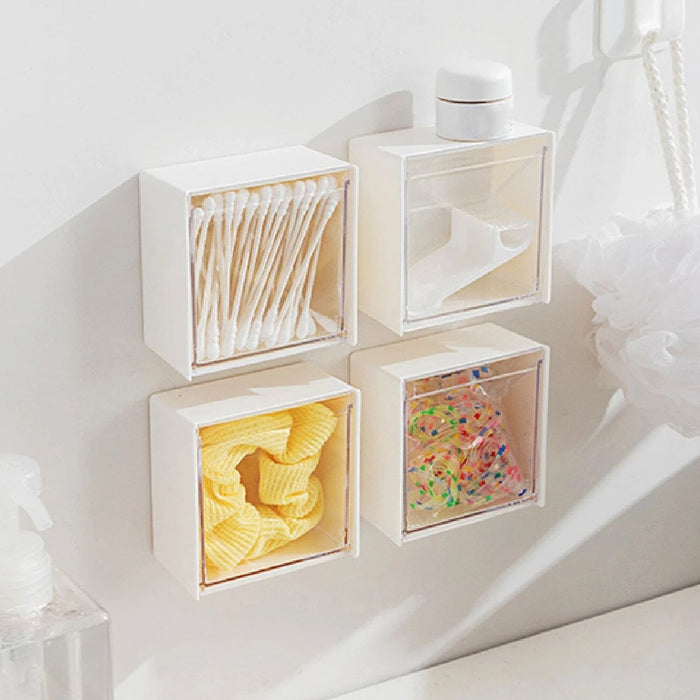 4037Adhesive Wall Mounted Flip Storage Box Holder Small Object Storage Case ( 1 pcs ) 