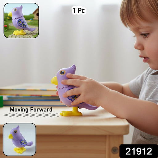 Kids toy with wind-up mechanism and jumping action