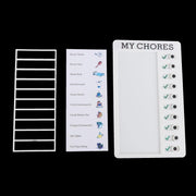 Child using the chore note board to track their daily responsibilities.