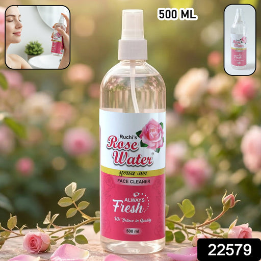 Hydrating rose water facial spray with fine mist nozzle