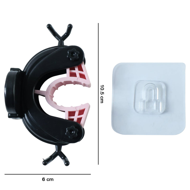 Compact no-drill mop and broom holder for home storage