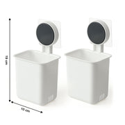 Modern bathroom storage organizer cups showing clean design