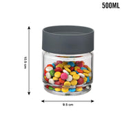 Lockable transparent jar for cereals, pulses, and spices storage