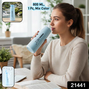 Colorful plastic drinking bottle, ideal for gym, school, and outdoor activities