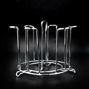 Durable glassware rack designed for safe and accessible storage.