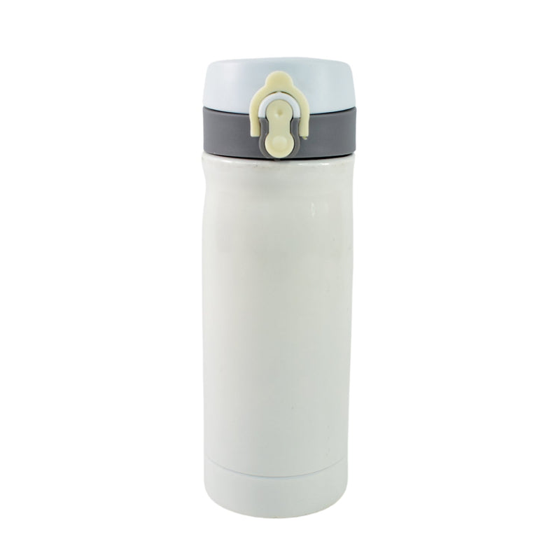 A child's hand holding the FitFuzion Kids Insulated Water Bottle, demonstrating its comfortable grip.
