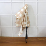 Handheld dusting cloth with sturdy fixed handle for steady control