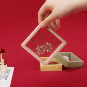 Floating Jewelry Display Box used as luxury gift packaging for small items.
