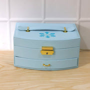 Bottom view of multi-layer jewelry box showing sturdy base in India